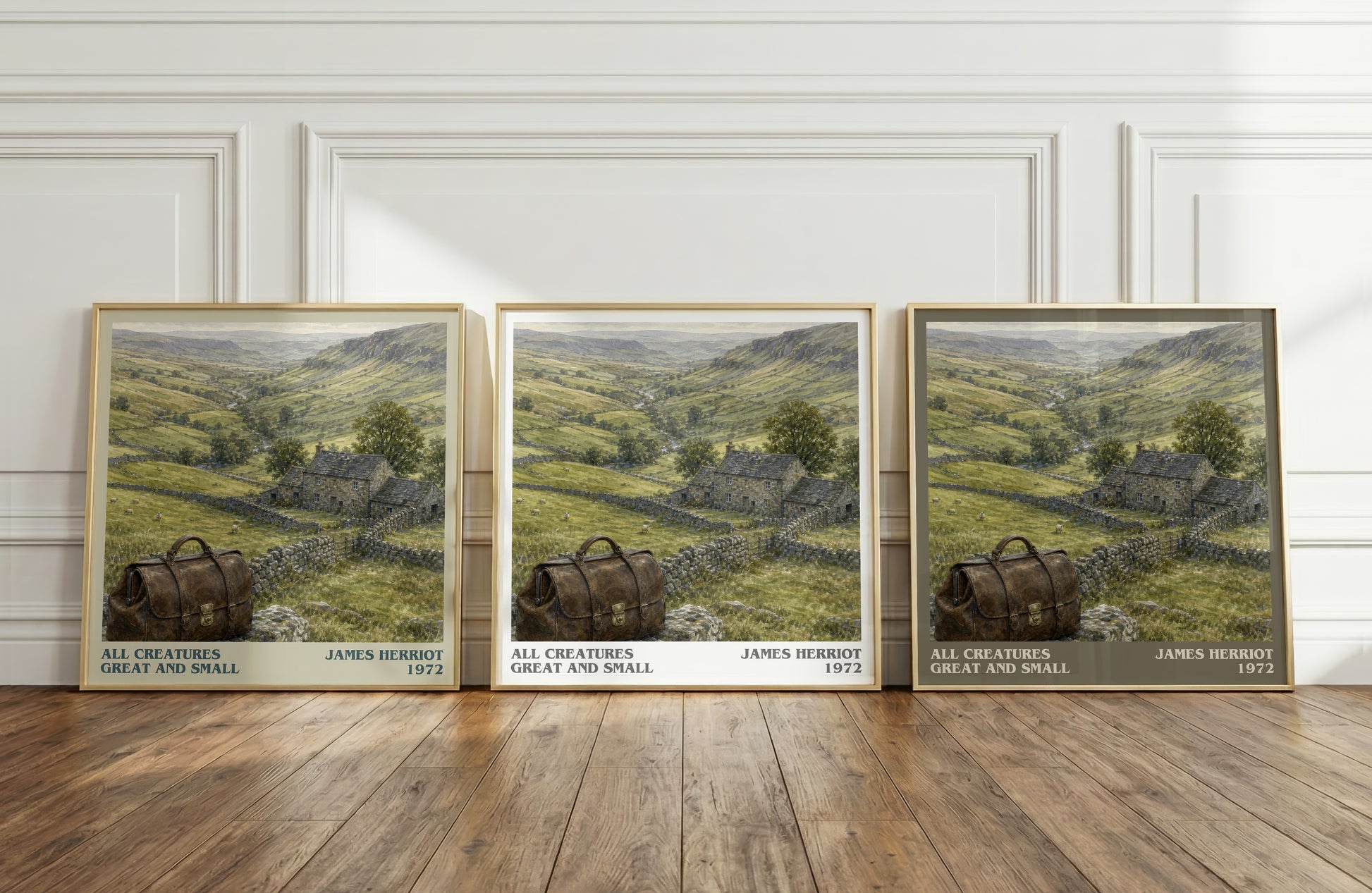 All Creatures Great And Small literary art print colour and style options – James Herriot book art
