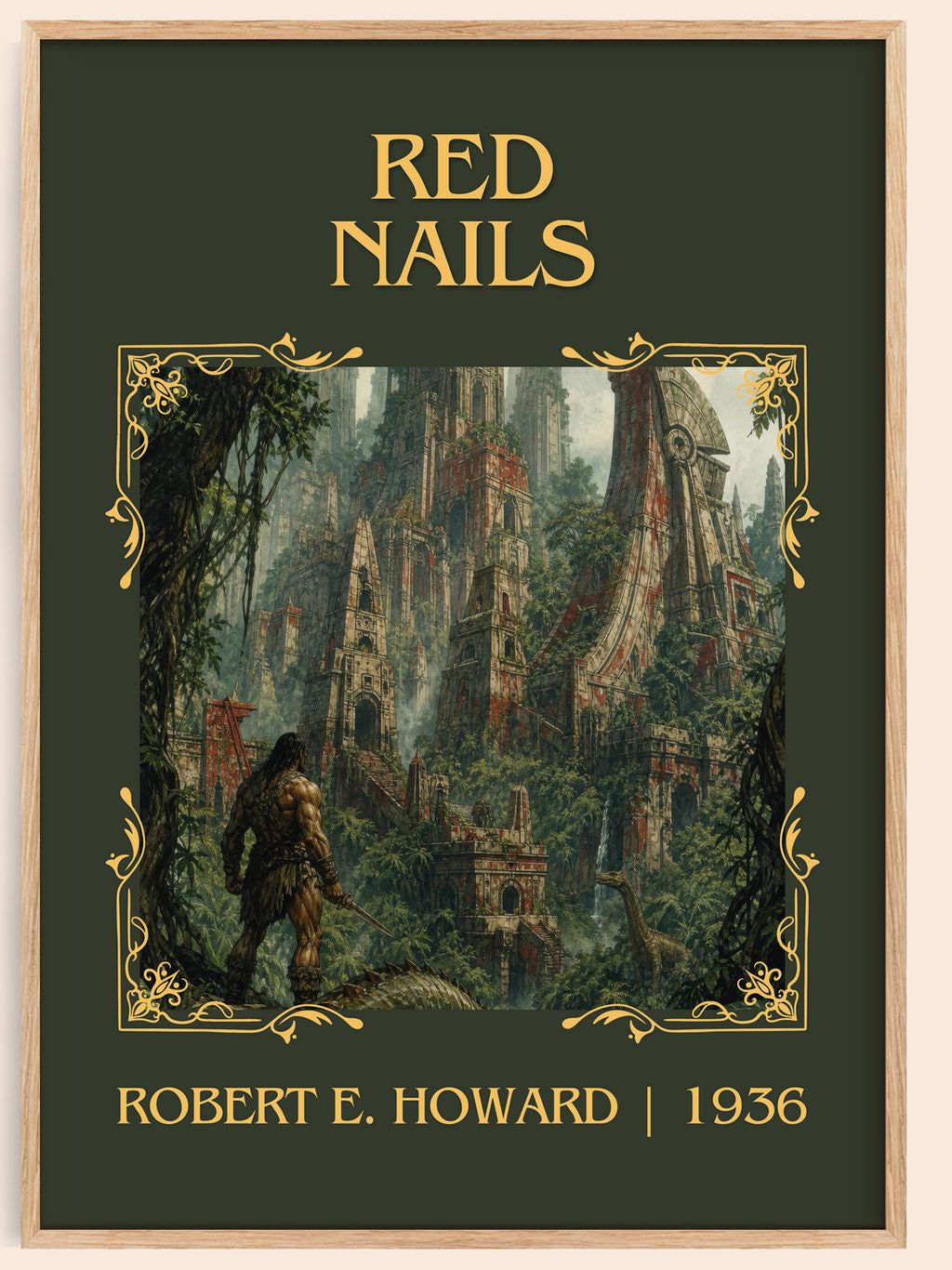 Red Nails Classic Book Art Print by Robert E. Howard – book poster