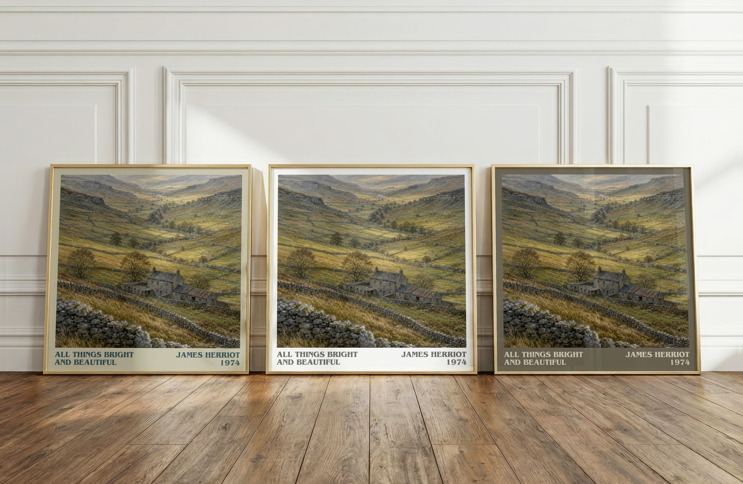 All Things Bright And Beautiful literary art print colour and style options – James Herriot book art