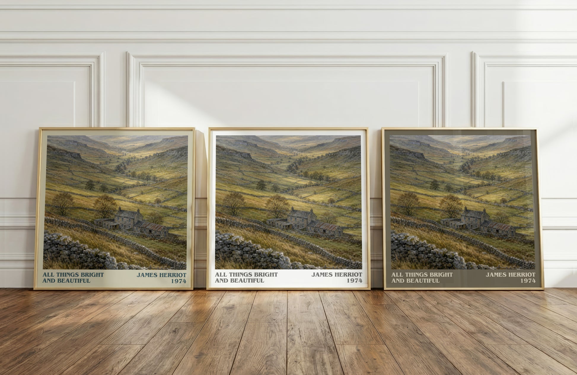 All Things Bright And Beautiful literary art print colour and style options – James Herriot book art