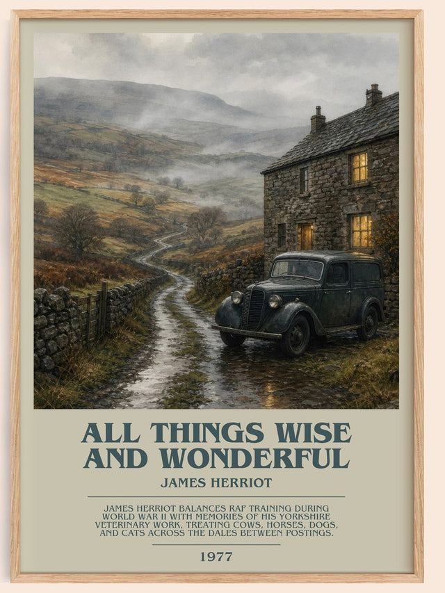 All Things Wise And Wonderful Bookish Wall Art by James Herriot