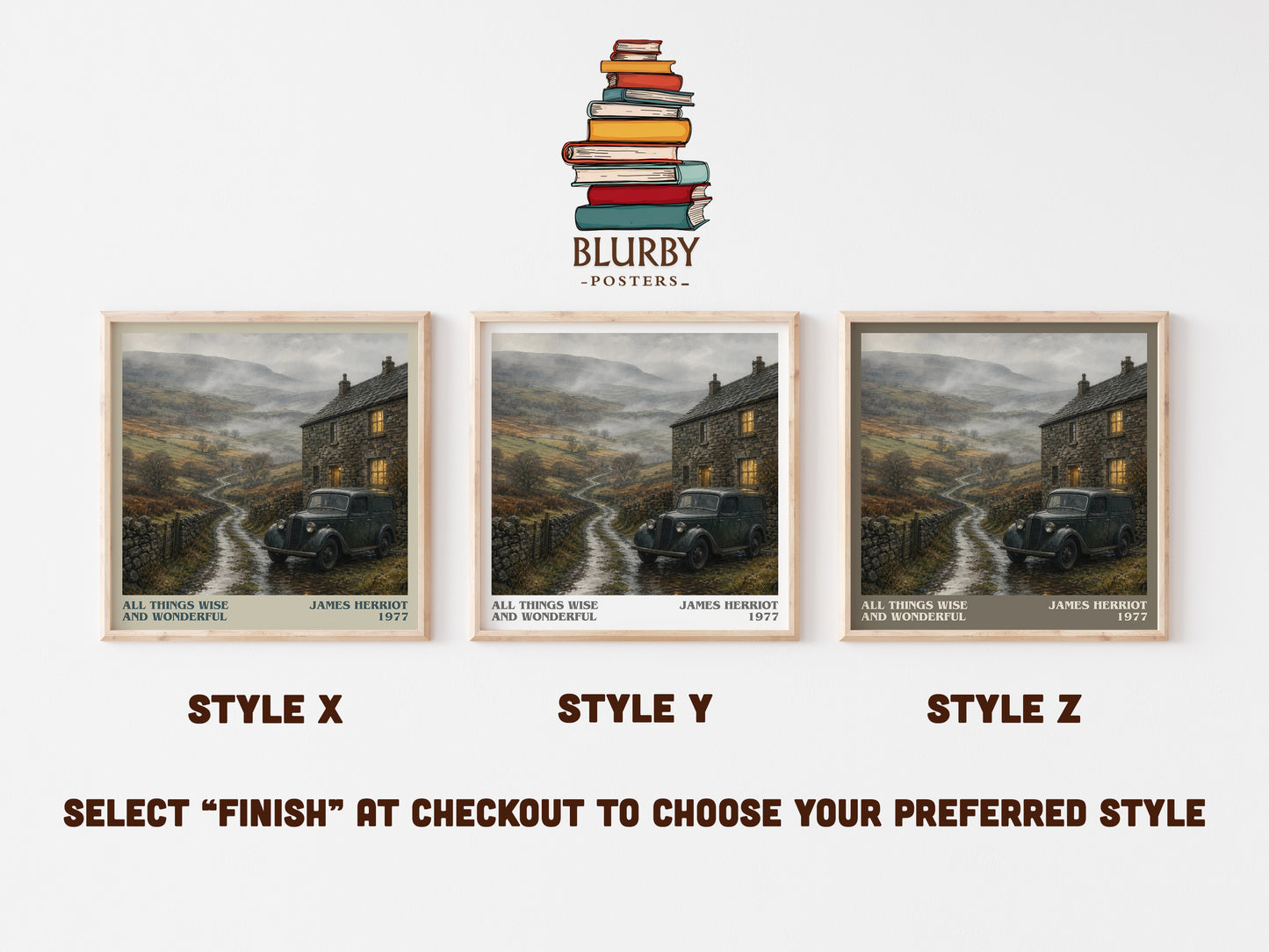 All Things Wise And Wonderful literary print in frame leaning in hallway – memoir wall art