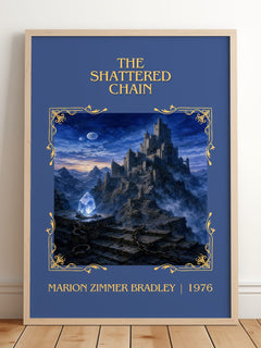 The Shattered Chain Classic Book Art Print by Marion Zimmer Bradley – framed print leaning on a wooden floor