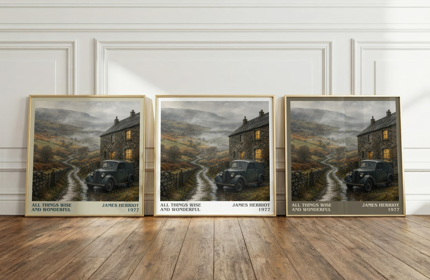 All Things Wise And Wonderful literary art print colour and style options – James Herriot book art