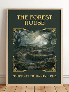 The Forest House Classic Book Art Print by Marion Zimmer Bradley – framed print leaning on a wooden floor