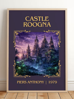 Castle Roogna Classic Book Art Print by Piers Anthony – framed print leaning on a wooden floor