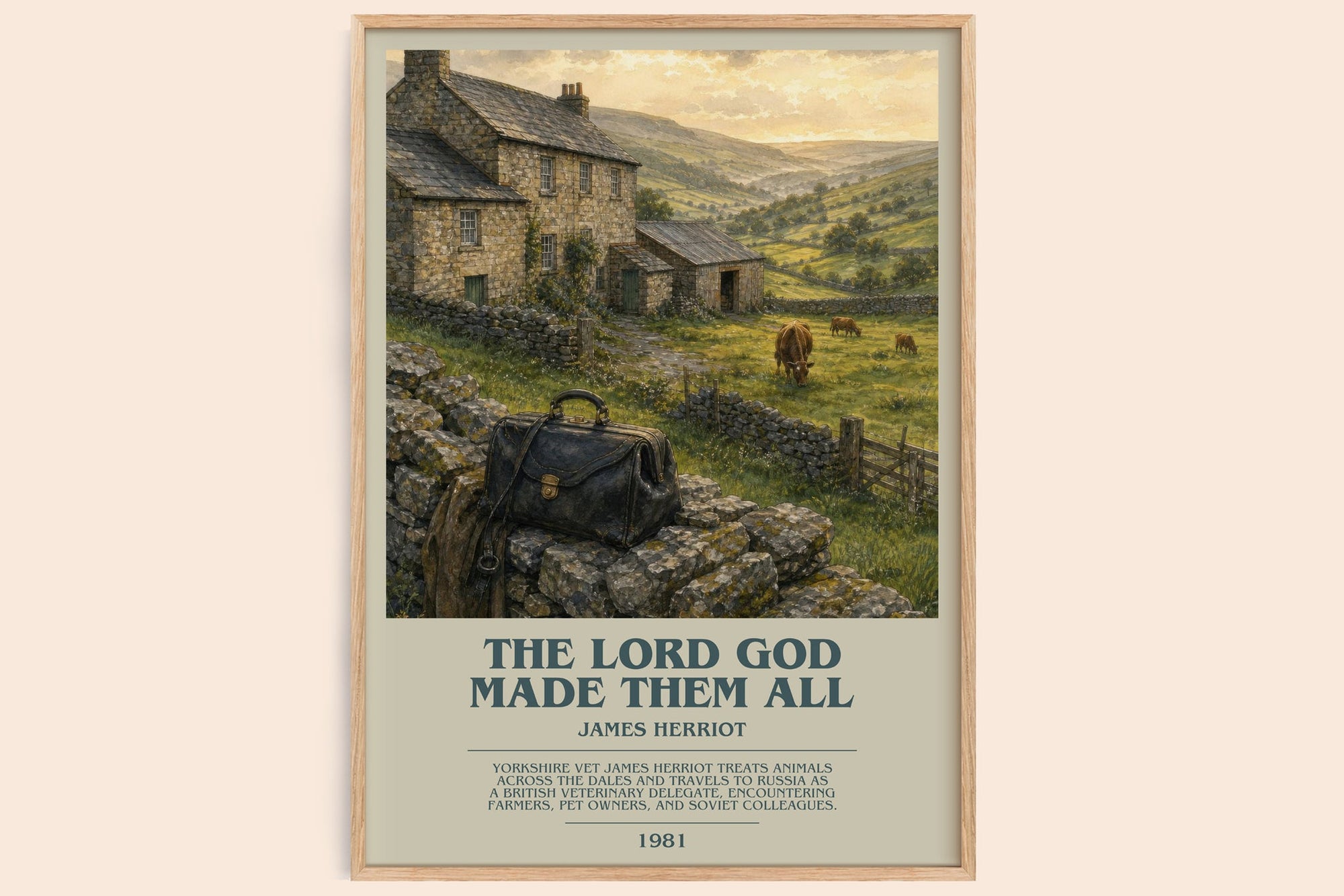 The Lord God Made Them All bookish book poster by James Herriot – framed literary art print