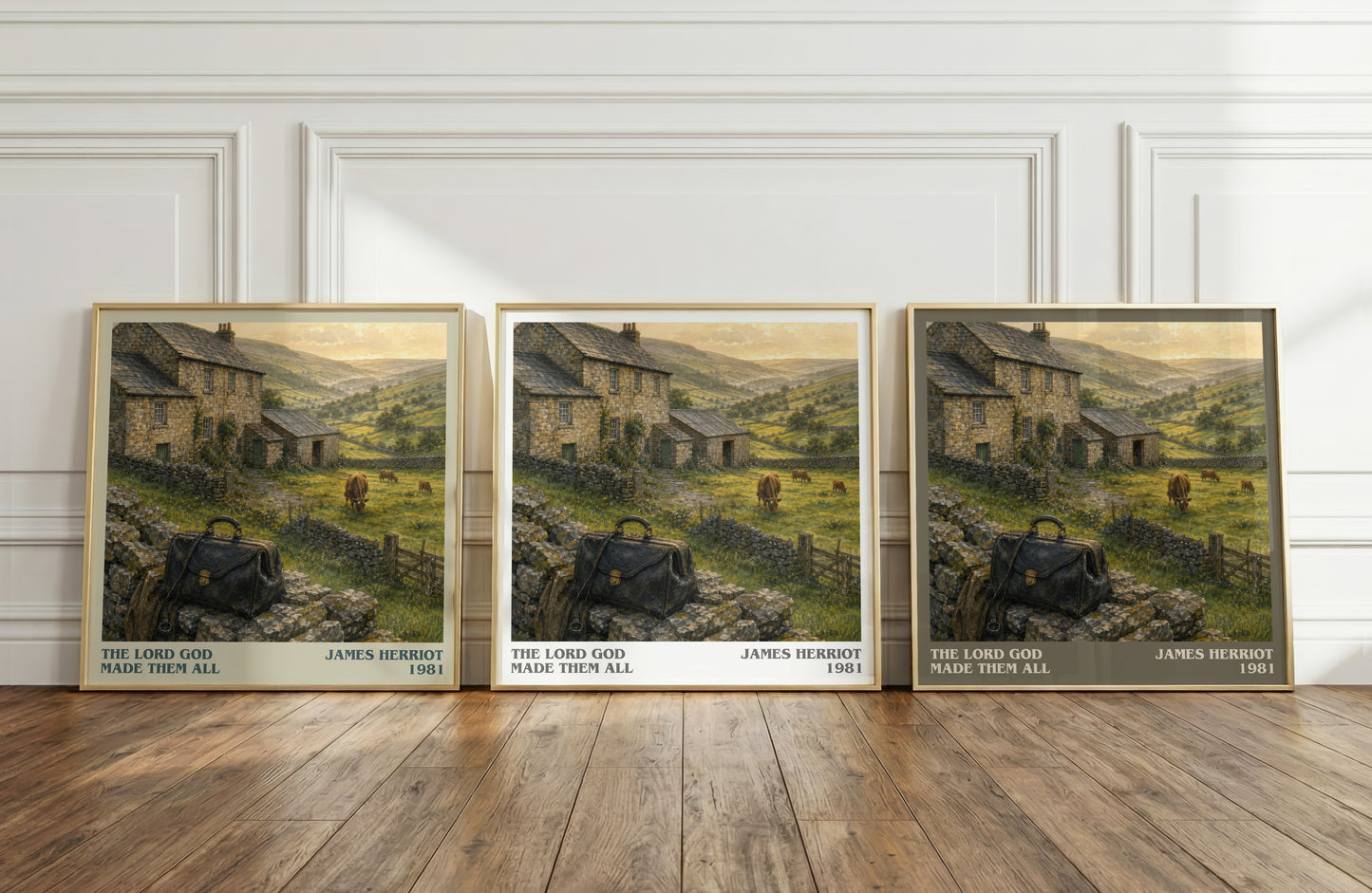 The Lord God Made Them All literary art print colour and style options – James Herriot book art