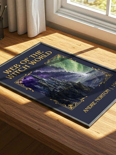 Web of the Witch World Classic Book Art Print by Andre Norton – print on a sunlit desk