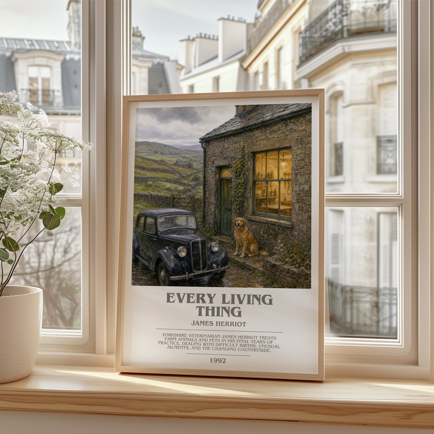 Every Living Thing bookish poster colour and style options – James Herriot book art
