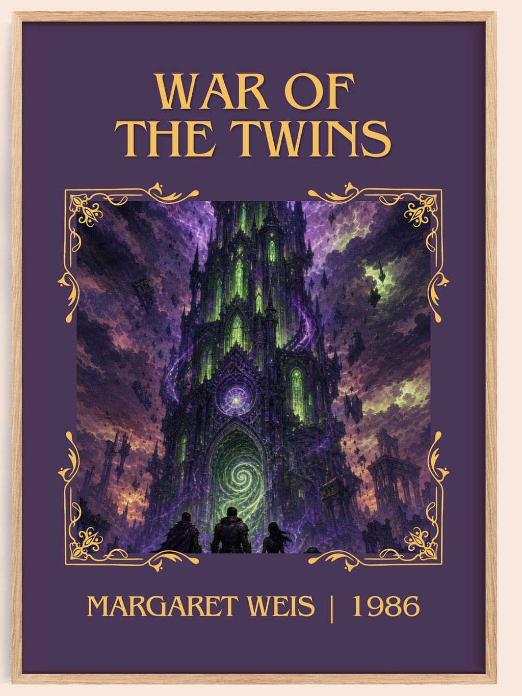 War of the Twins Classic Book Art Print by Margaret Weis – book poster