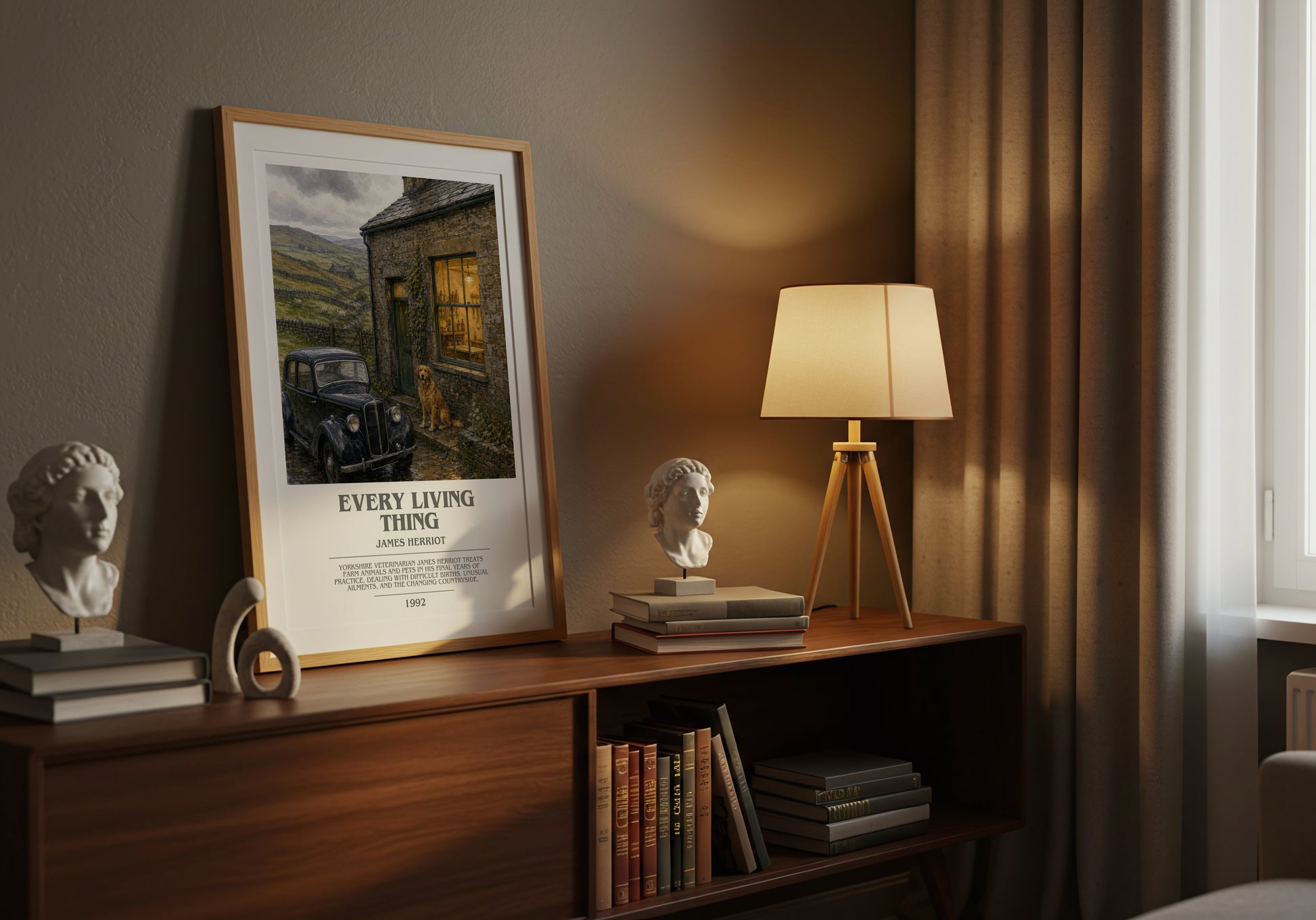 Every Living Thing bookish book poster framed on wall – memoir wall art