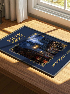 Storm Front Classic Book Art Print by Jim Butcher – print on a sunlit desk