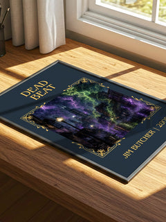 Dead Beat Classic Book Art Print by Jim Butcher – print on a sunlit desk