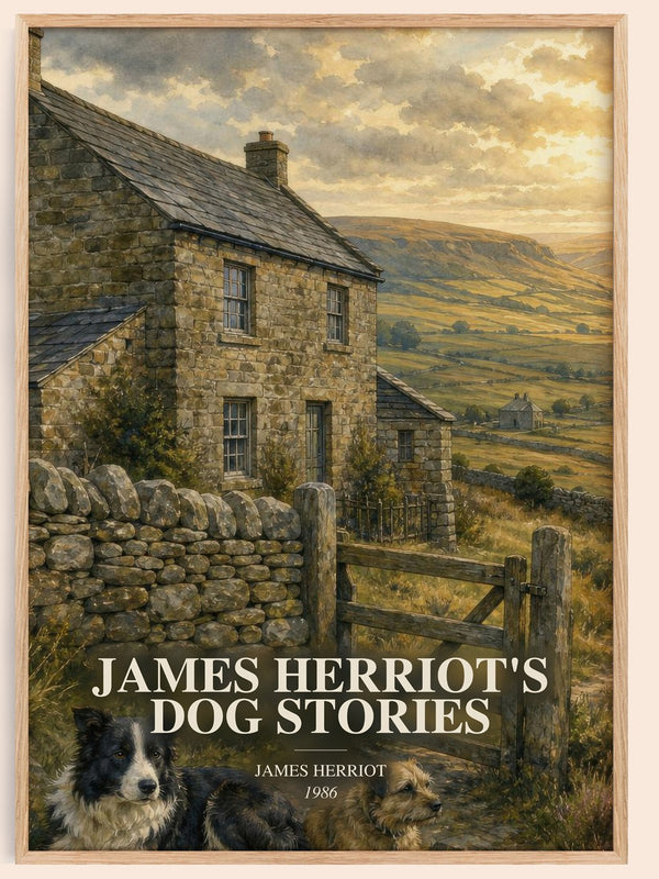 James Herriot'S Dog Stories watercolour book poster by James Herriot – framed literary art print
