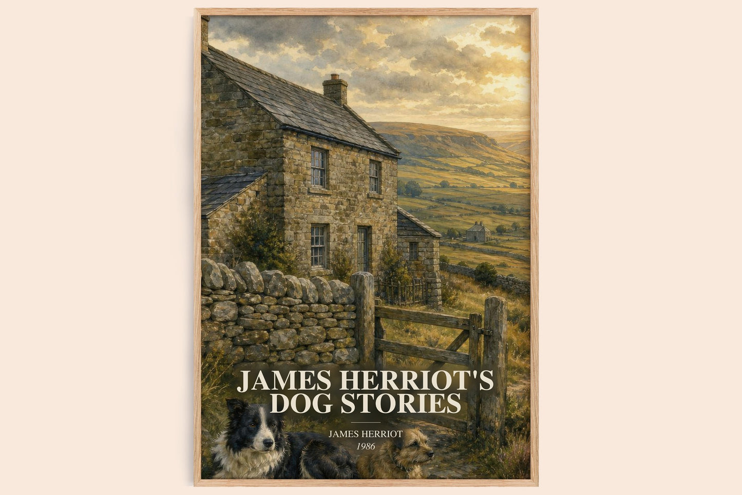 James Herriot'S Dog Stories watercolour book poster by James Herriot – framed literary art print