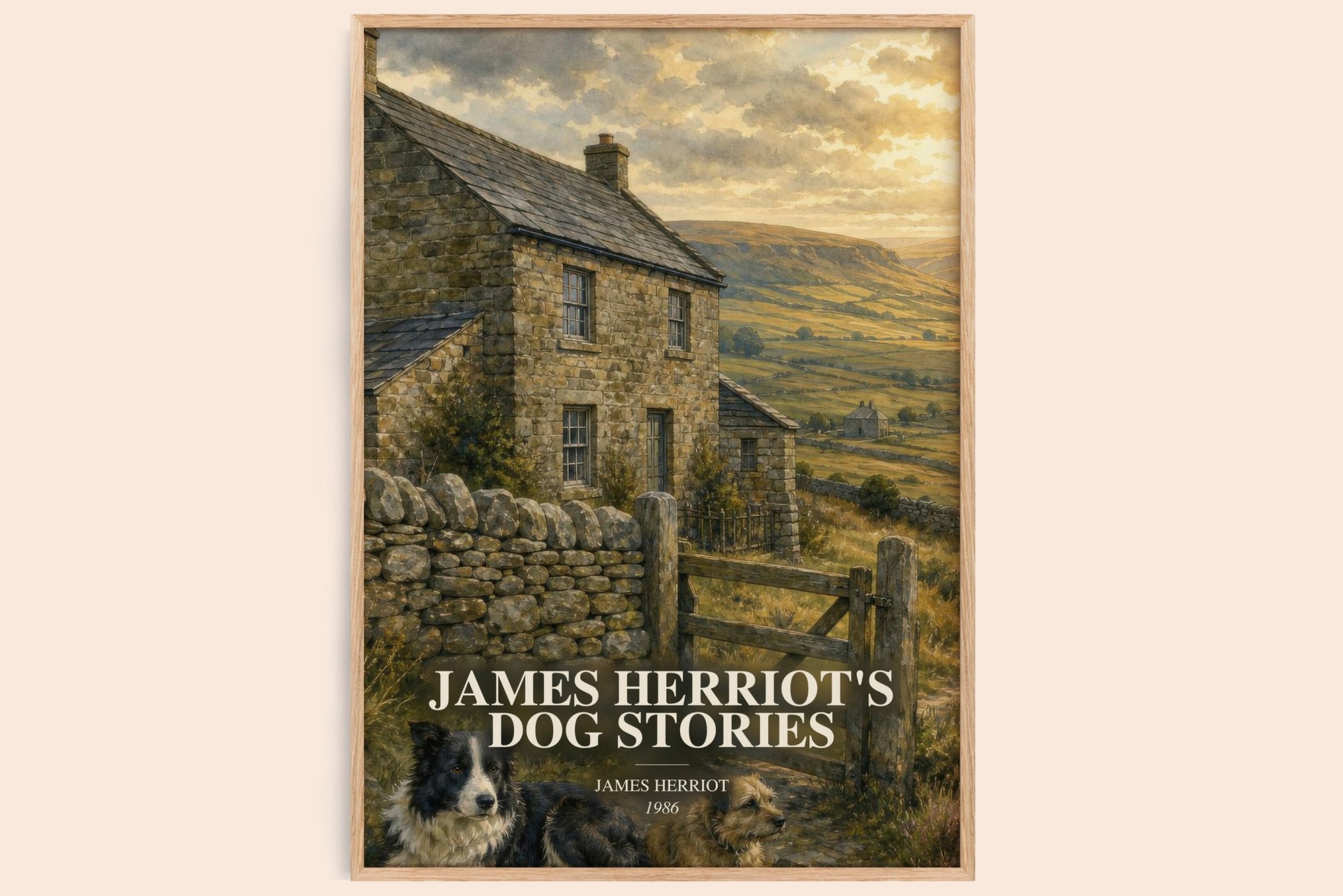 James Herriot'S Dog Stories watercolour book poster by James Herriot – framed literary art print