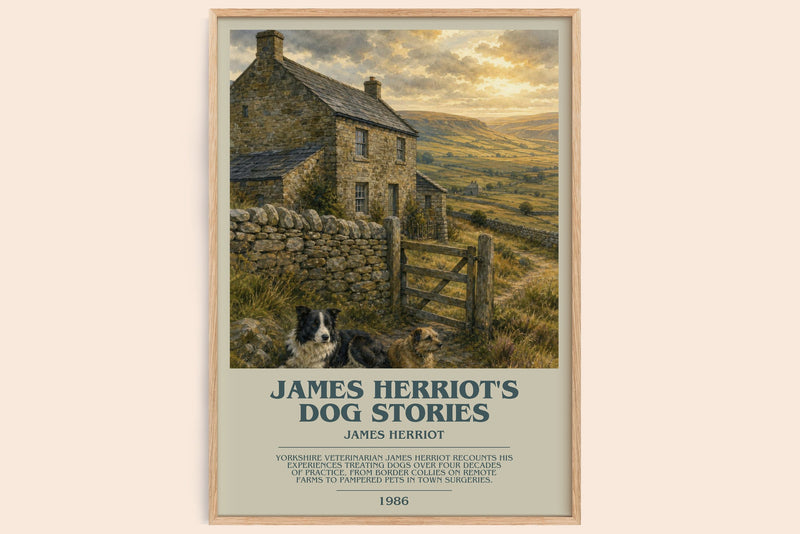 James Herriot'S Dog Stories bookish book poster by James Herriot – framed literary art print