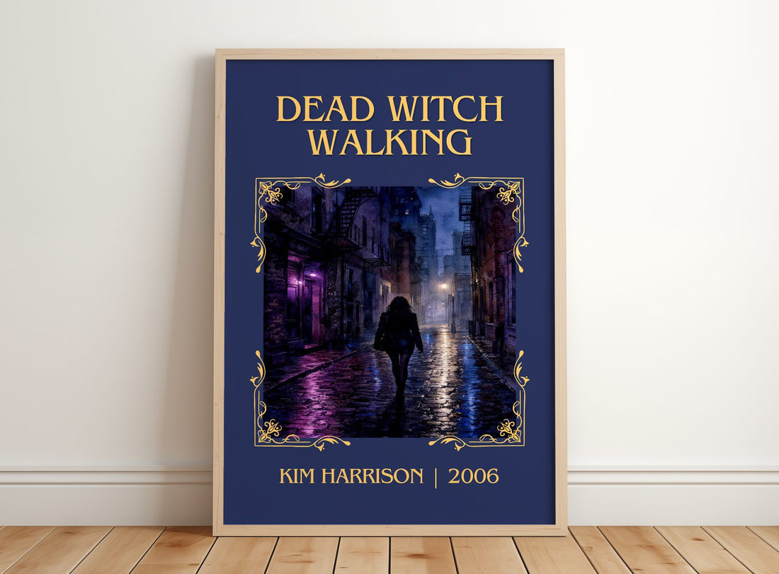 Dead Witch Walking Classic Book Art Print by Kim Harrison – framed print leaning on a wooden floor
