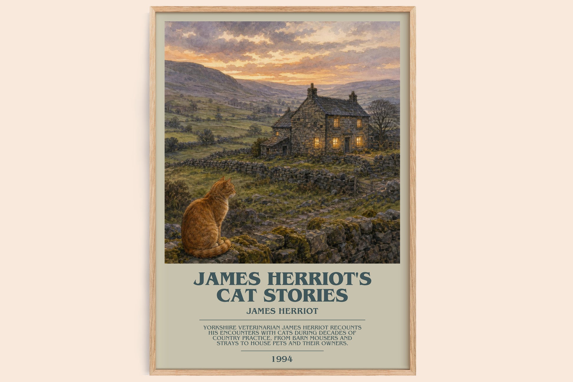 James Herriot'S Cat Stories bookish book poster by James Herriot – framed literary art print