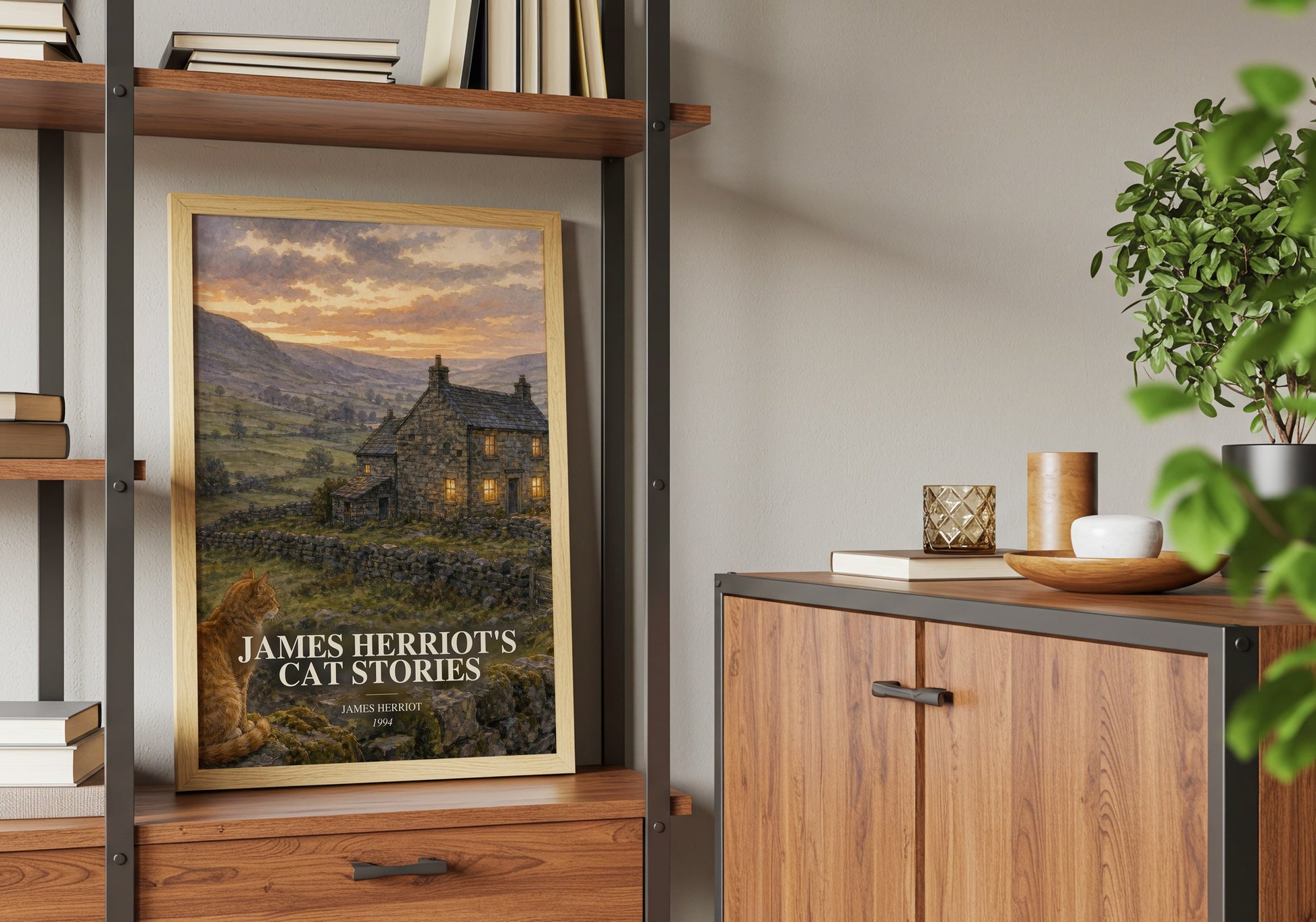 James Herriot'S Cat Stories book watercolour illustration paper finish options – matte satin gloss