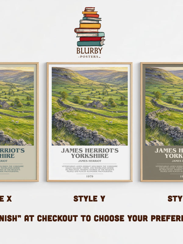 James Herriot'S Yorkshire bookish print in frame leaning in hallway – memoir wall art