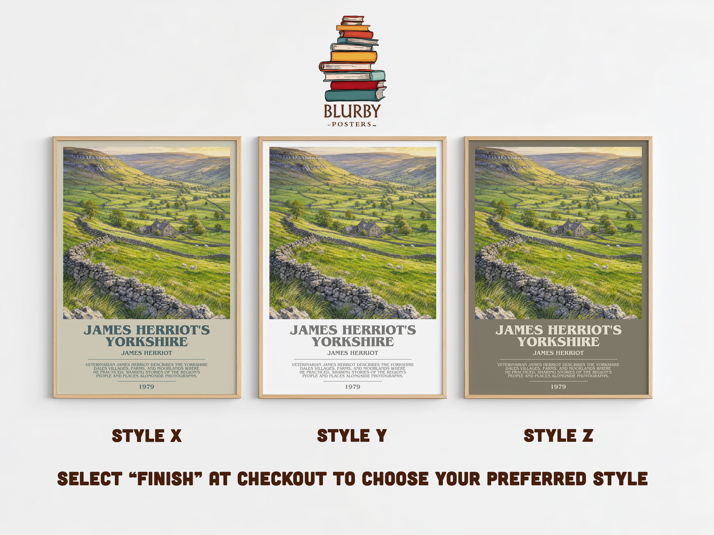 James Herriot'S Yorkshire bookish print in frame leaning in hallway – memoir wall art