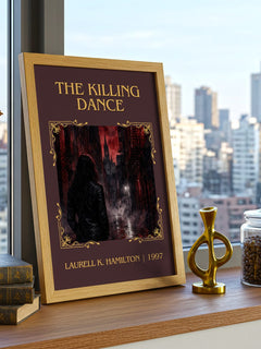 The Killing Dance Classic Book Art Print by Laurell K. Hamilton – framed print on a city-view windowsill
