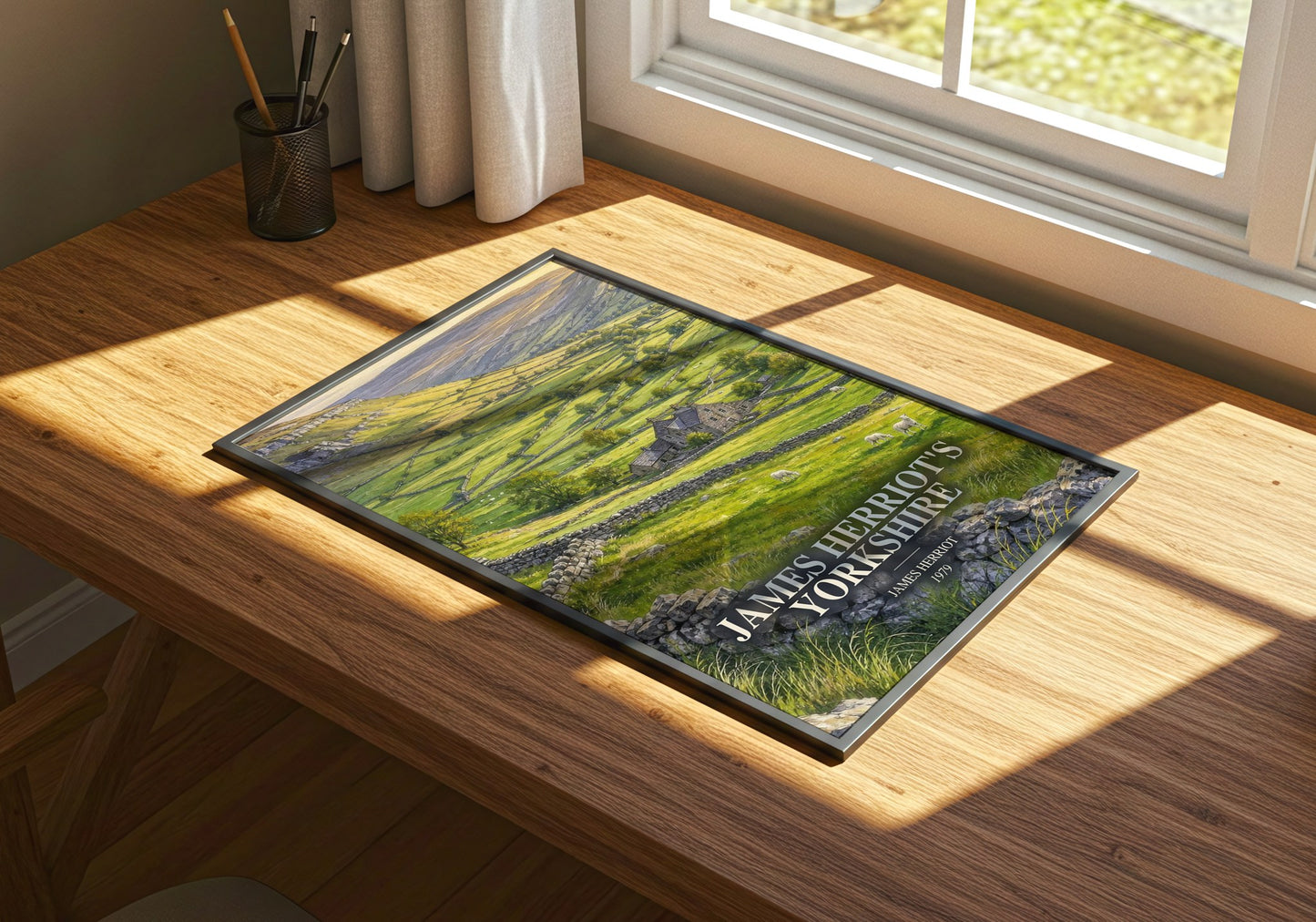 James Herriot'S Yorkshire watercolour book poster framed on wall – memoir wall art
