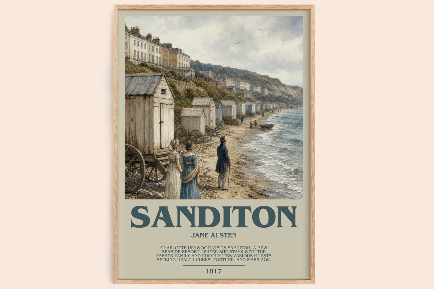 Sanditon bookish book poster by Jane Austen – framed literary art print