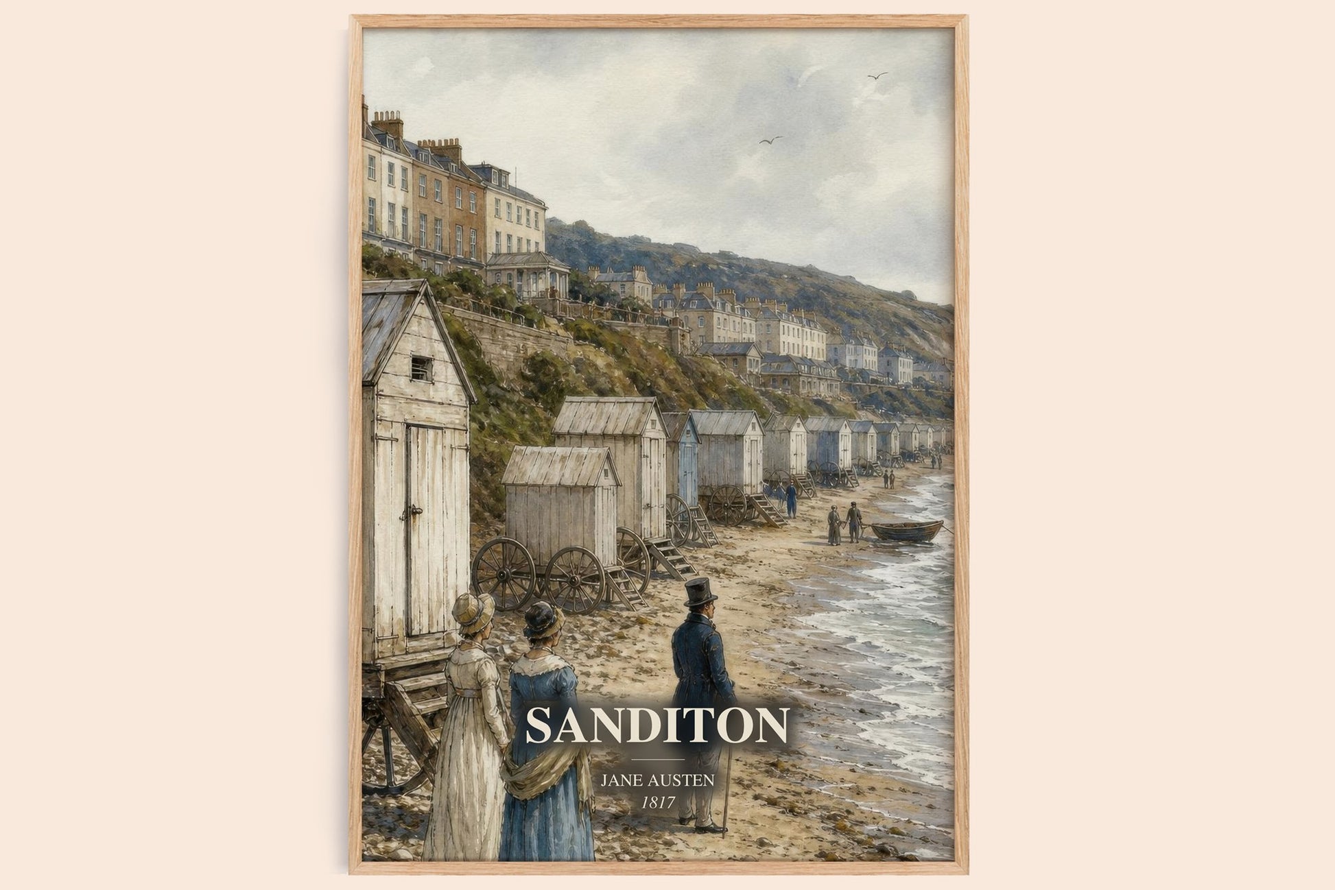 Sanditon watercolour book poster by Jane Austen – framed literary art print