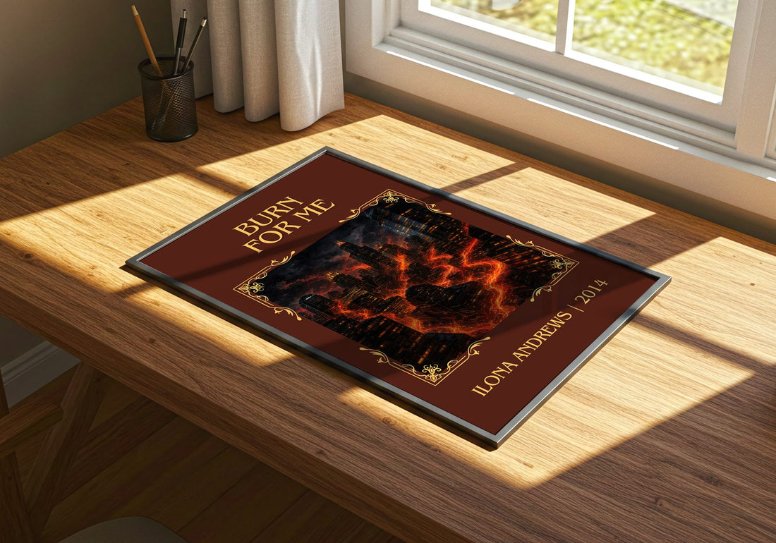 Burn for Me Classic Book Art Print by Ilona Andrews – print on a sunlit desk