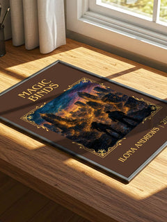 Magic Binds Classic Book Art Print by Ilona Andrews – print on a sunlit desk