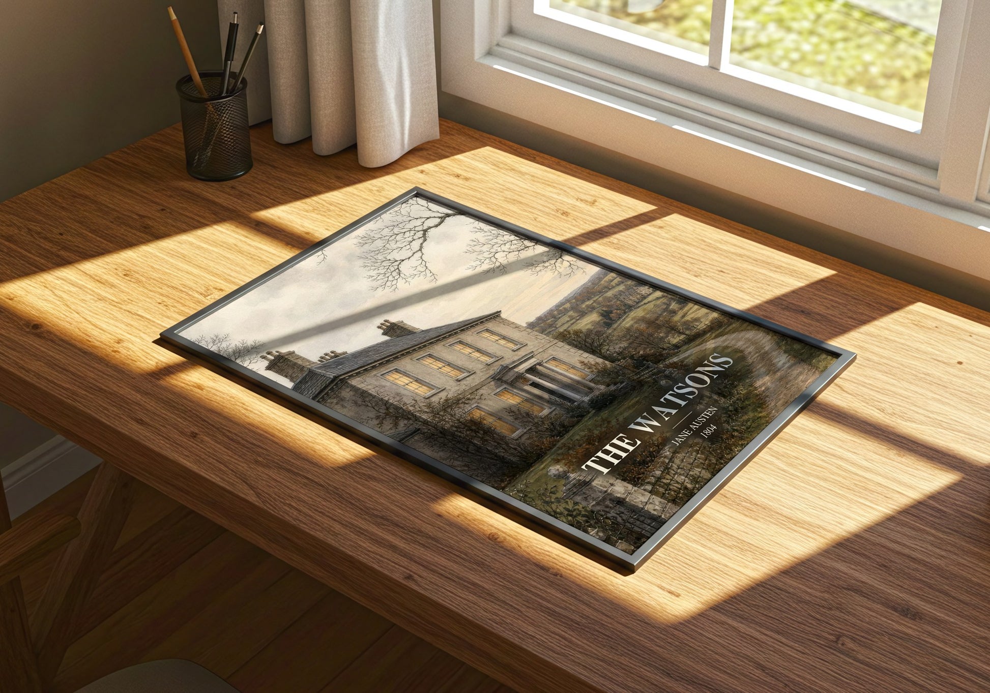 The Watsons watercolour book poster framed on wall – classic literature wall art