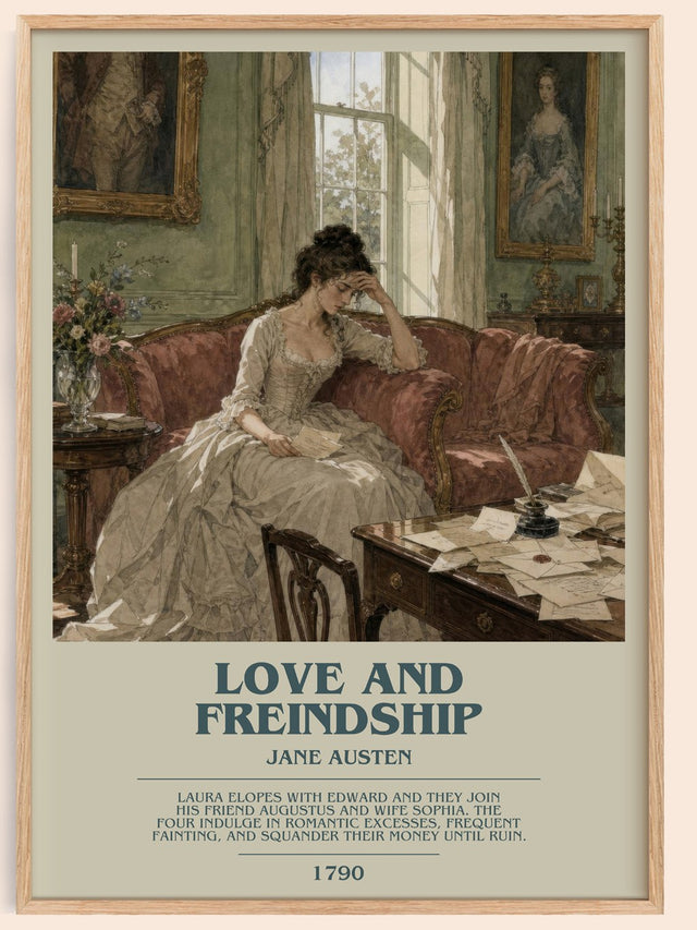 Love And Freindship Bookish Wall Art by Jane Austen