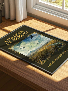 Children of Memory Classic Book Art Print by Adrian Tchaikovsky – print on a sunlit desk