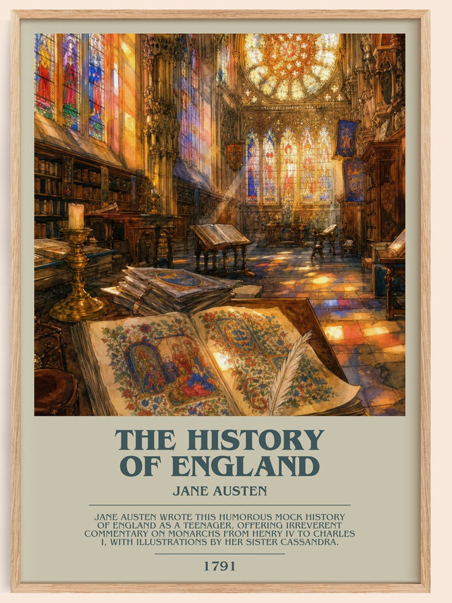 The History Of England Bookish Wall Art by Jane Austen