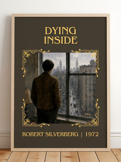 Dying Inside Classic Book Art Print by Robert Silverberg – framed print leaning on a wooden floor