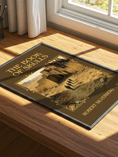 The Book of Skulls Classic Book Art Print by Robert Silverberg – print on a sunlit desk