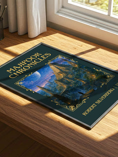 Majipoor Chronicles Classic Book Art Print by Robert Silverberg – print on a sunlit desk