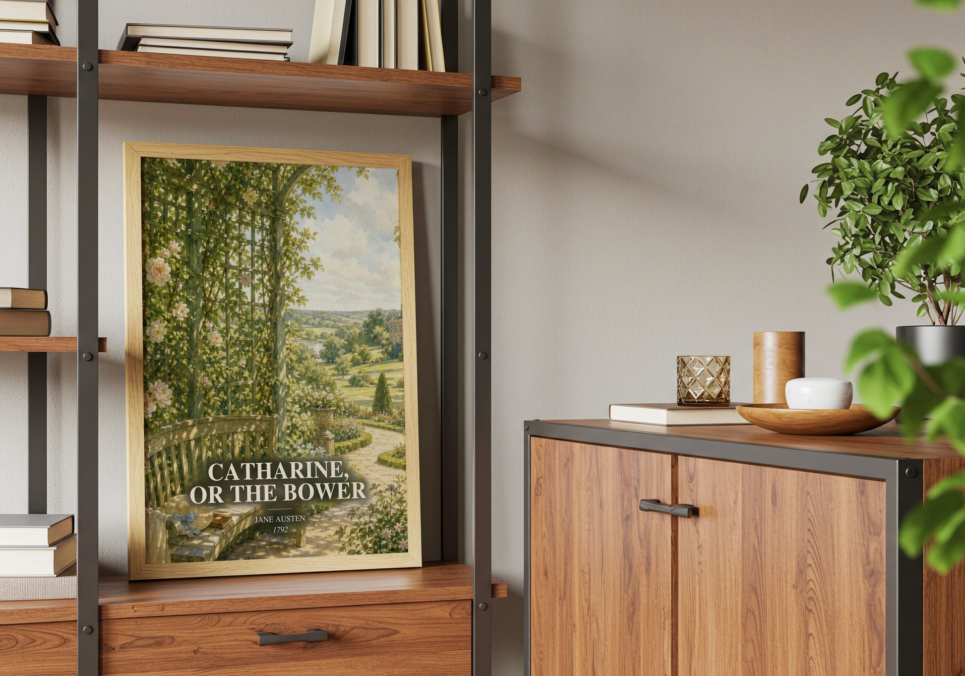 Catharine, Or The Bower book watercolour illustration paper finish options – matte satin gloss