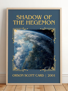 Shadow of the Hegemon Classic Book Art Print by Orson Scott Card – framed print leaning on a wooden floor
