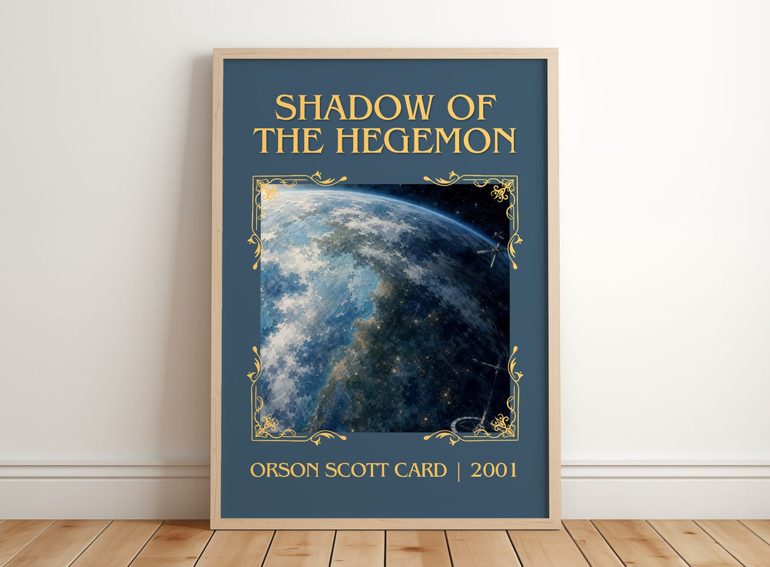 Shadow of the Hegemon Classic Book Art Print by Orson Scott Card – framed print leaning on a wooden floor
