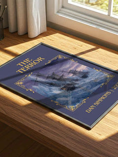 The Terror Classic Book Art Print by Dan Simmons – print on a sunlit desk