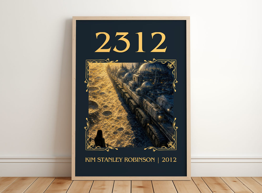 2312 Classic Book Art Print by Kim Stanley Robinson – framed print leaning on a wooden floor