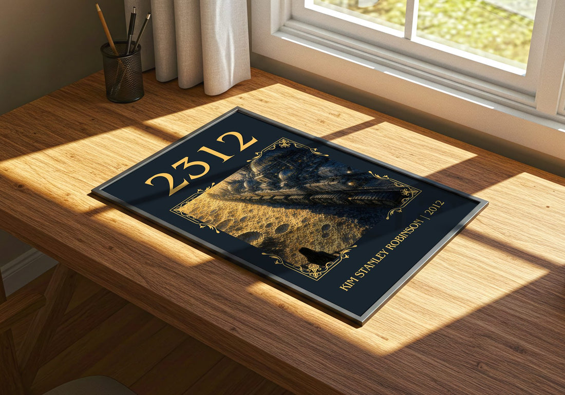 2312 Classic Book Art Print by Kim Stanley Robinson – print on a sunlit desk