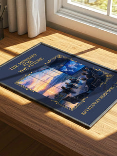 Ministry for the Future Classic Book Art Print by Kim Stanley Robinson – print on a sunlit desk