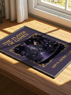 The Player of Games Classic Book Art Print by Iain M. Banks – print on a sunlit desk
