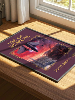 Use of Weapons Classic Book Art Print by Iain M. Banks – print on a sunlit desk
