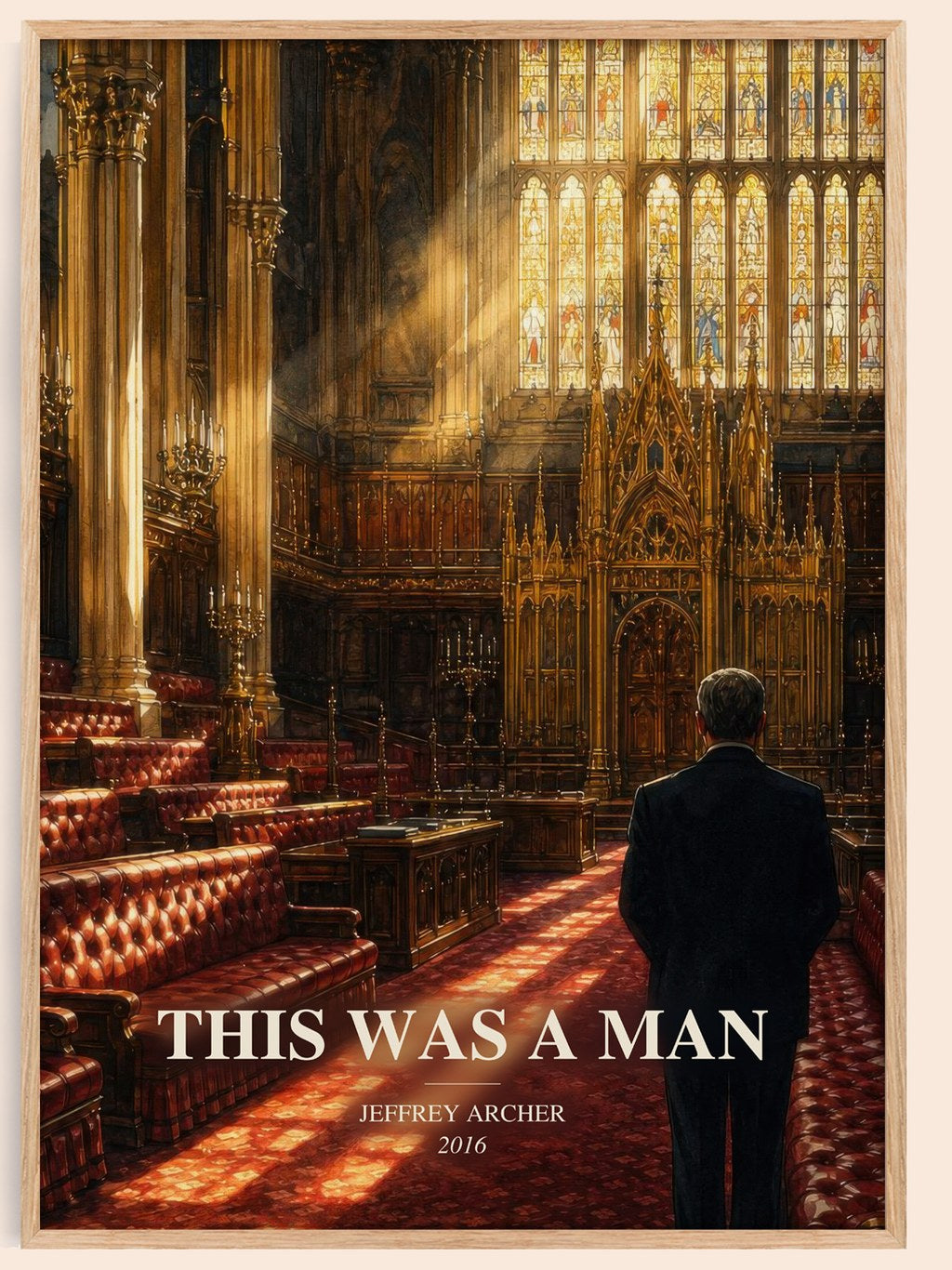 This Was A Man watercolour book poster by Jeffrey Archer – framed literary art print